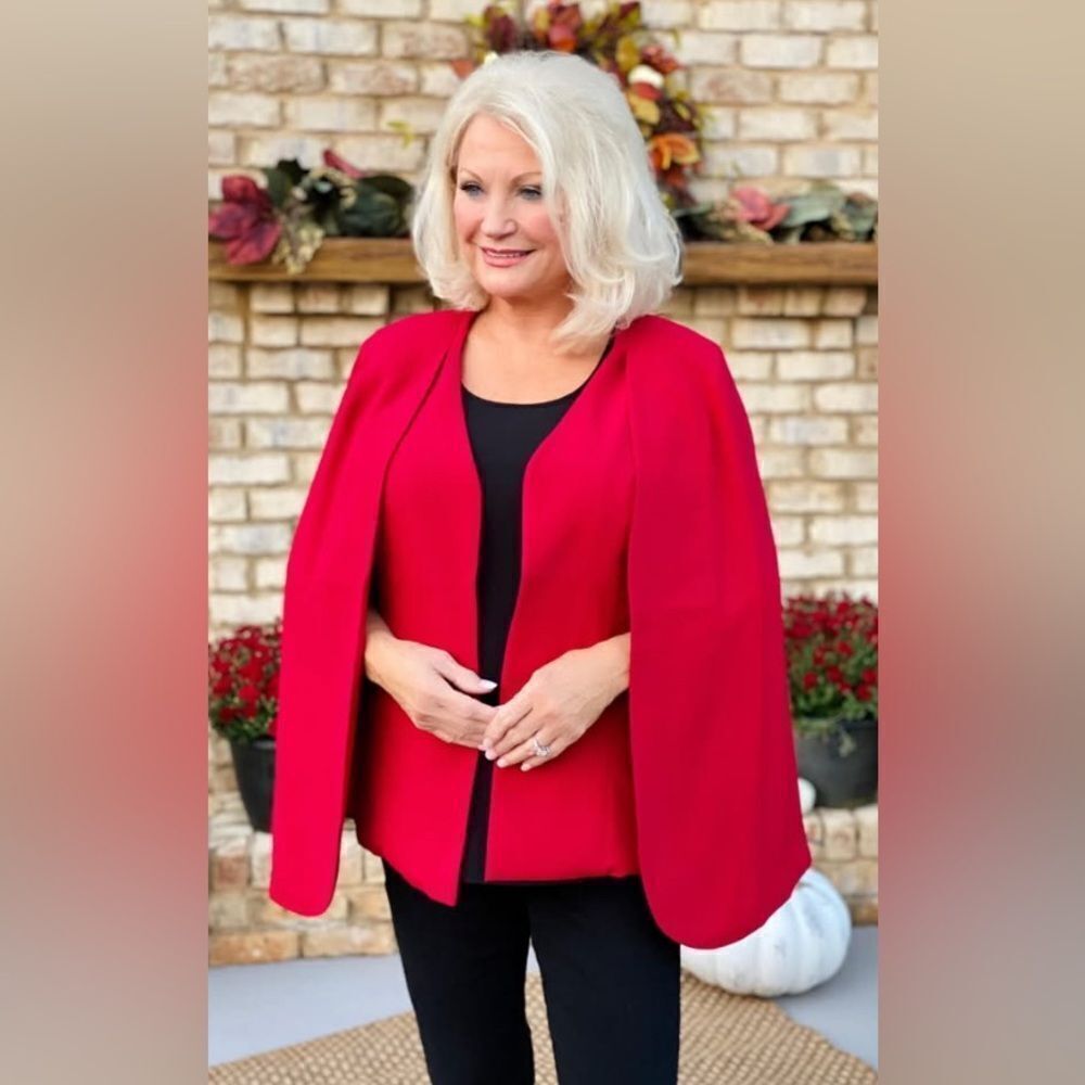 Elegant Red Women's Cape Belle by Kim Gravel Size 2X